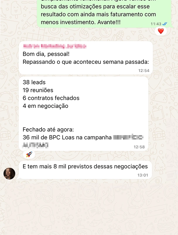 Mensagem de cliente sobre processo de atendimento